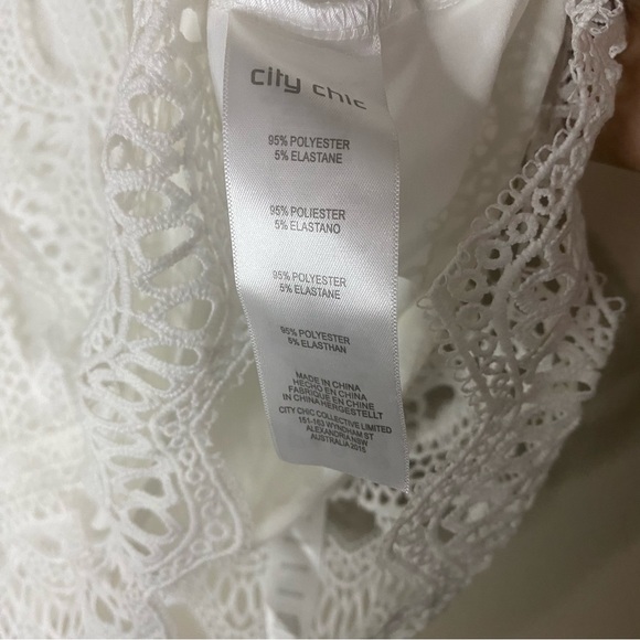 City Chic Martina Lace Blouse in White - Picture 3 of 8